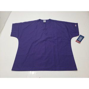 Cherokee Workwear Womens Scrub Top Shirt V-Neck Short Sleeve Purple Size S NWT